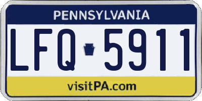 PA license plate LFQ5911