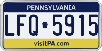 PA license plate LFQ5915