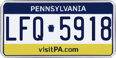 PA license plate LFQ5918