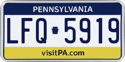 PA license plate LFQ5919