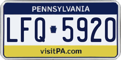 PA license plate LFQ5920