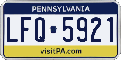 PA license plate LFQ5921