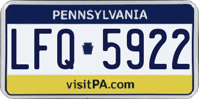 PA license plate LFQ5922