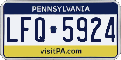 PA license plate LFQ5924