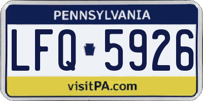 PA license plate LFQ5926
