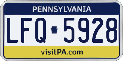 PA license plate LFQ5928