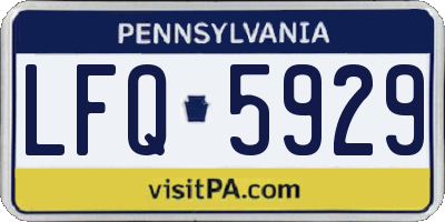 PA license plate LFQ5929