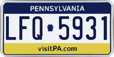 PA license plate LFQ5931