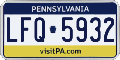 PA license plate LFQ5932
