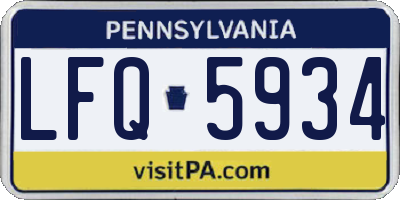 PA license plate LFQ5934