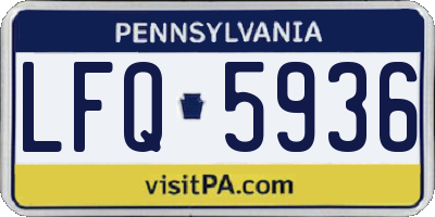 PA license plate LFQ5936