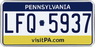 PA license plate LFQ5937