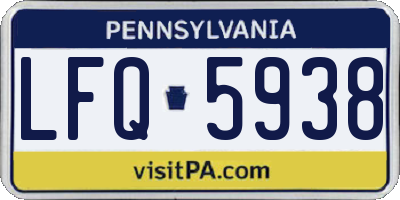 PA license plate LFQ5938
