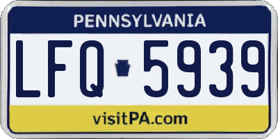 PA license plate LFQ5939