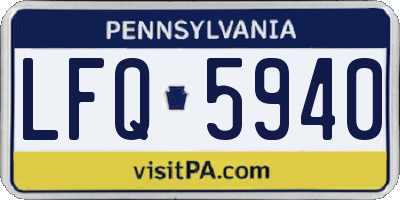 PA license plate LFQ5940