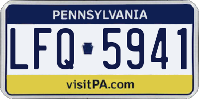 PA license plate LFQ5941