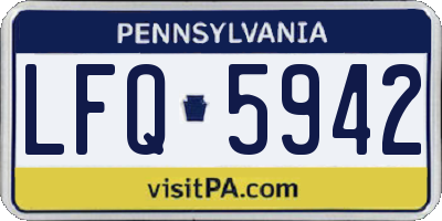 PA license plate LFQ5942