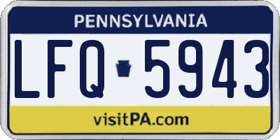 PA license plate LFQ5943
