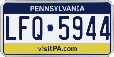 PA license plate LFQ5944