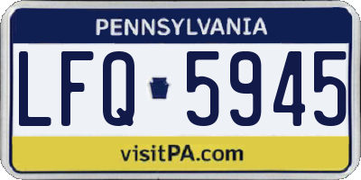 PA license plate LFQ5945