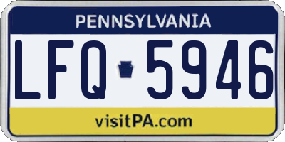 PA license plate LFQ5946