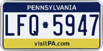 PA license plate LFQ5947