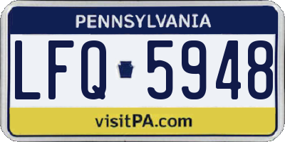 PA license plate LFQ5948
