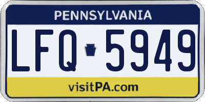PA license plate LFQ5949