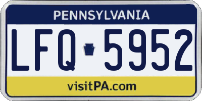 PA license plate LFQ5952
