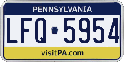 PA license plate LFQ5954