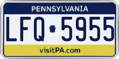PA license plate LFQ5955