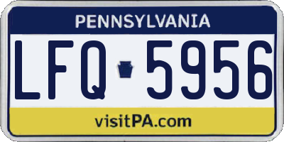 PA license plate LFQ5956