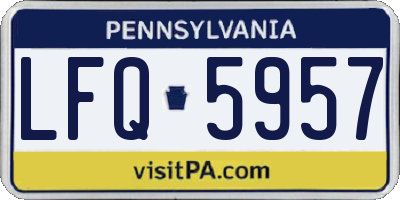 PA license plate LFQ5957