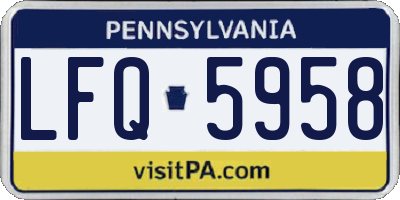 PA license plate LFQ5958