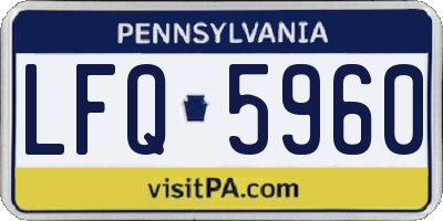 PA license plate LFQ5960