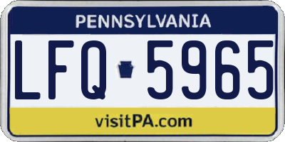 PA license plate LFQ5965