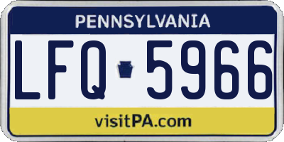PA license plate LFQ5966