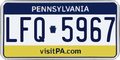 PA license plate LFQ5967