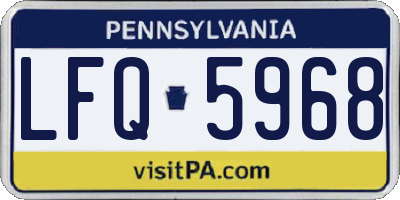 PA license plate LFQ5968