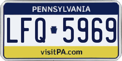 PA license plate LFQ5969