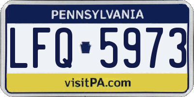 PA license plate LFQ5973