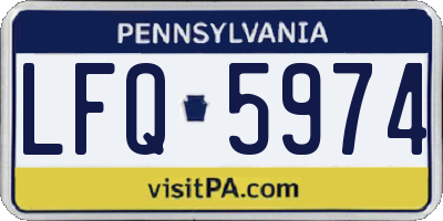 PA license plate LFQ5974