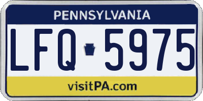 PA license plate LFQ5975