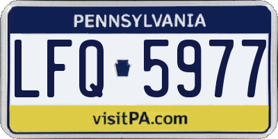PA license plate LFQ5977
