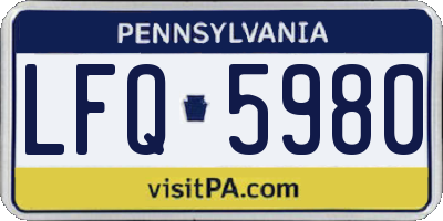 PA license plate LFQ5980