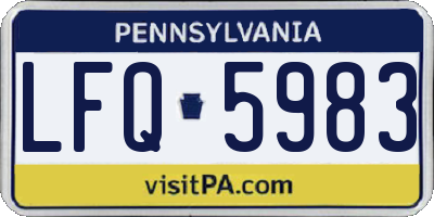PA license plate LFQ5983