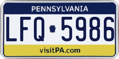 PA license plate LFQ5986