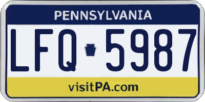 PA license plate LFQ5987