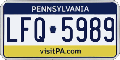 PA license plate LFQ5989