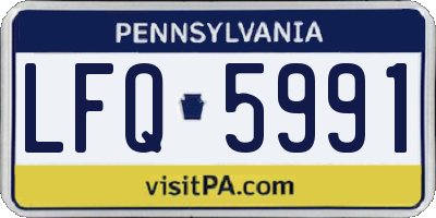 PA license plate LFQ5991